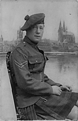 Ralph Liddiard 1898- 1967.In his ‘Liverpool Scottish Regimental’ Uniform. Approx, 1918/9. 